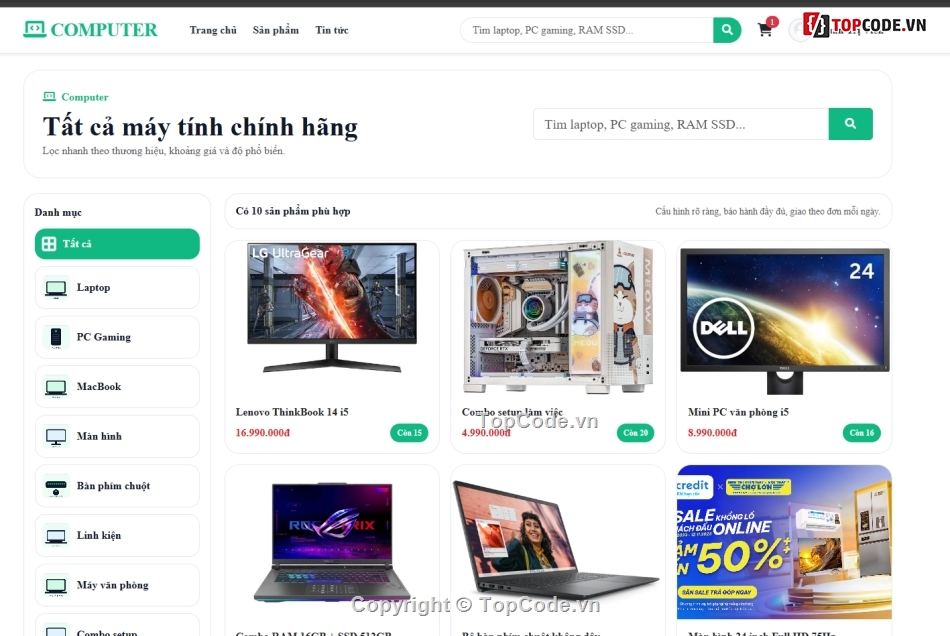 website bán máy tính,website,website bán laptop